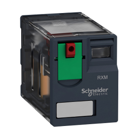 Schneider Electric Miniature Relay; 8A; 4PDT; 24VAC; 14-Blade; Mechanical Indicator; Test Button